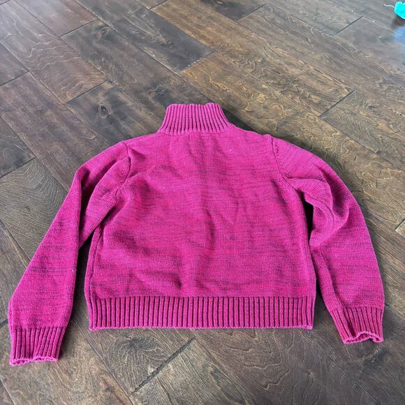 Chaps Boys Small 8 Sweater Red Quarter Zip Knit Pullover - Picture 6 of 6